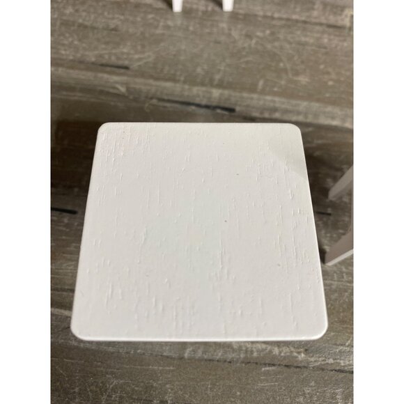 Dollhouse Miniature White Table 2 Chairs Potted Lucky Bamboo Plant Metal Chairs - Picture 5 of 14